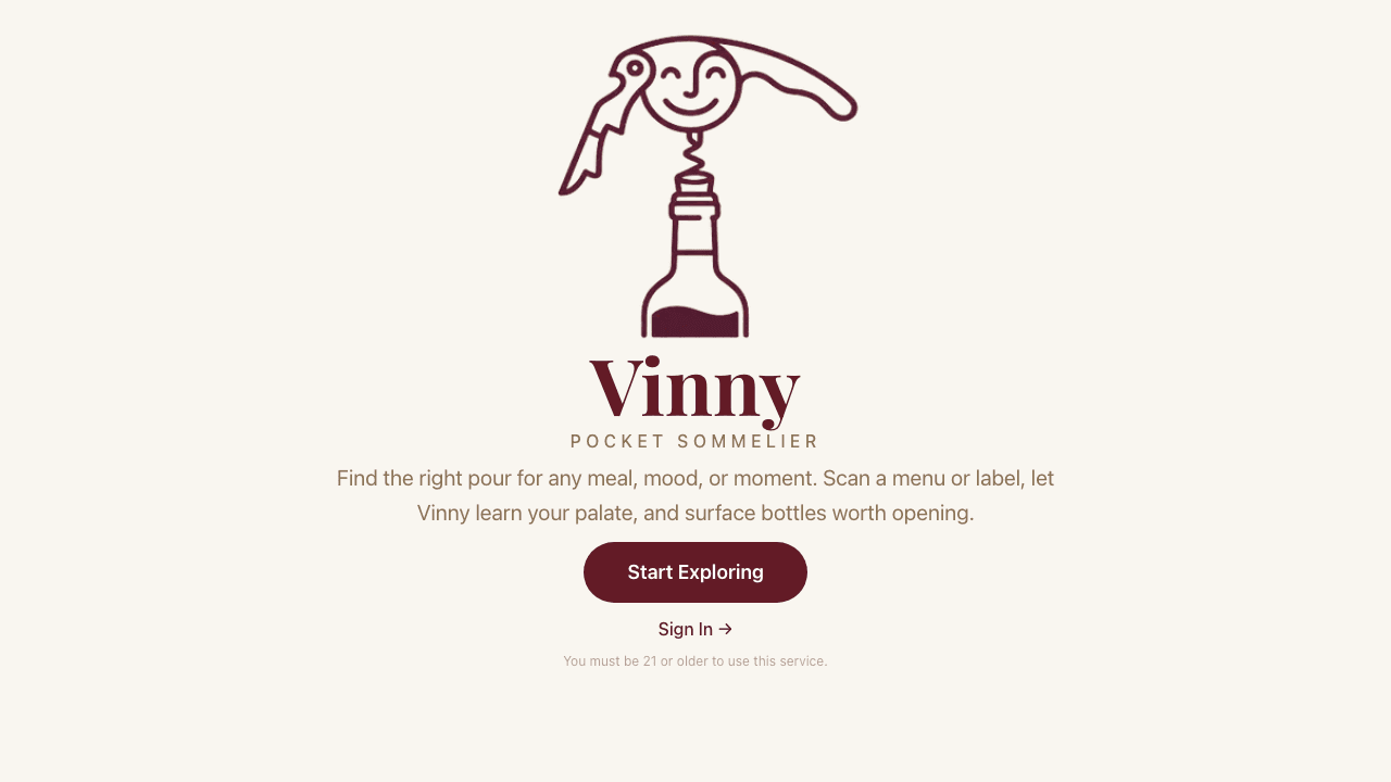 Vinny — AI Wine Concierge project screenshot